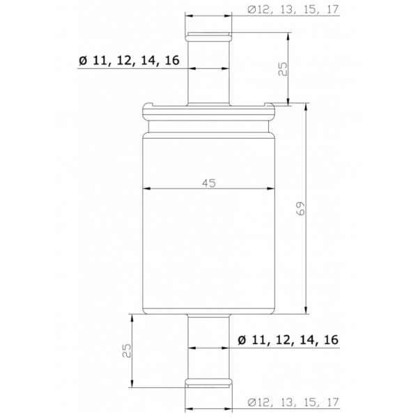 Filtras dujinės fazės 12/12 (Aliuminis) Filtras dujinės fazės 12/12 (Aliuminis)